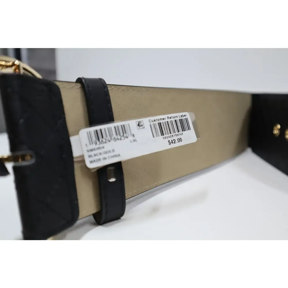 Steve Madden‎ Black and Gold Belt with Elastic Back Size L/XL